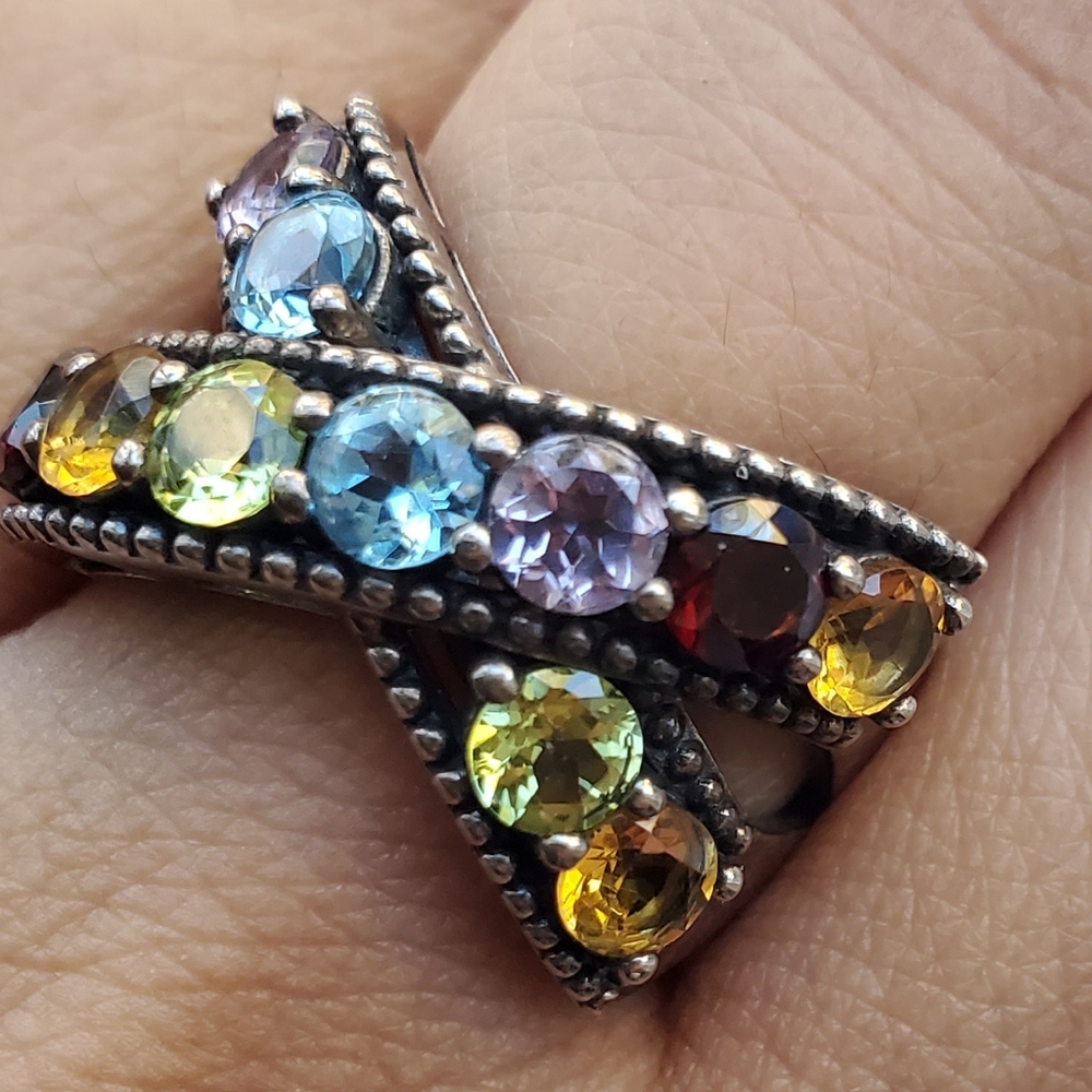 Effy Multi-Gemstone Crisscross Statement Ring In … - image 2